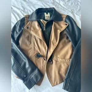 Soia & Kyo Two Tone Leather Jacket - Size M